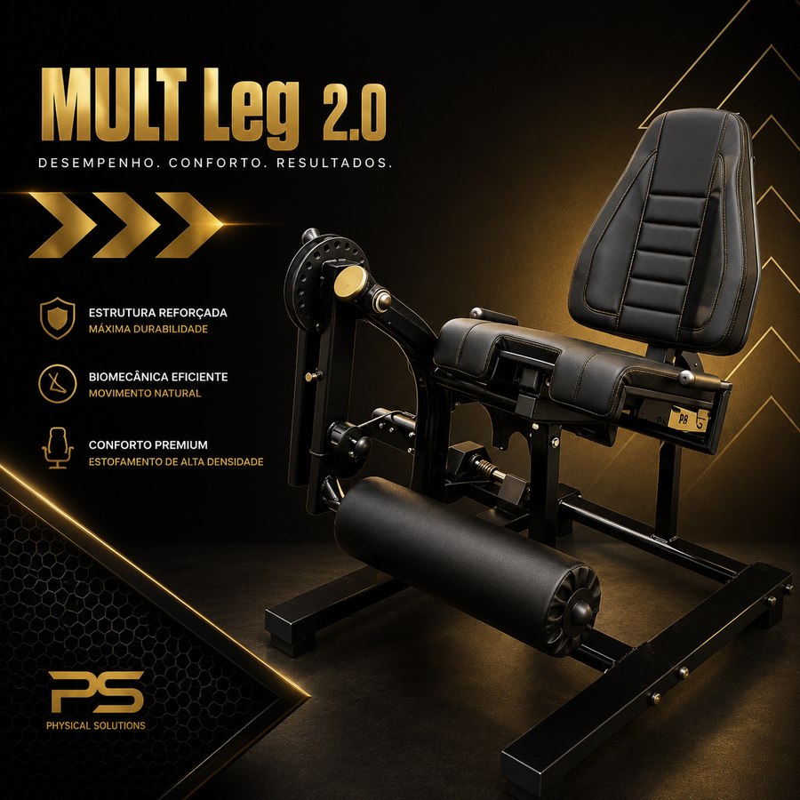 Mult Leg 2.0 — Cadeira guiada para extensão e flexão de joelho — equipamento Physical Solutions